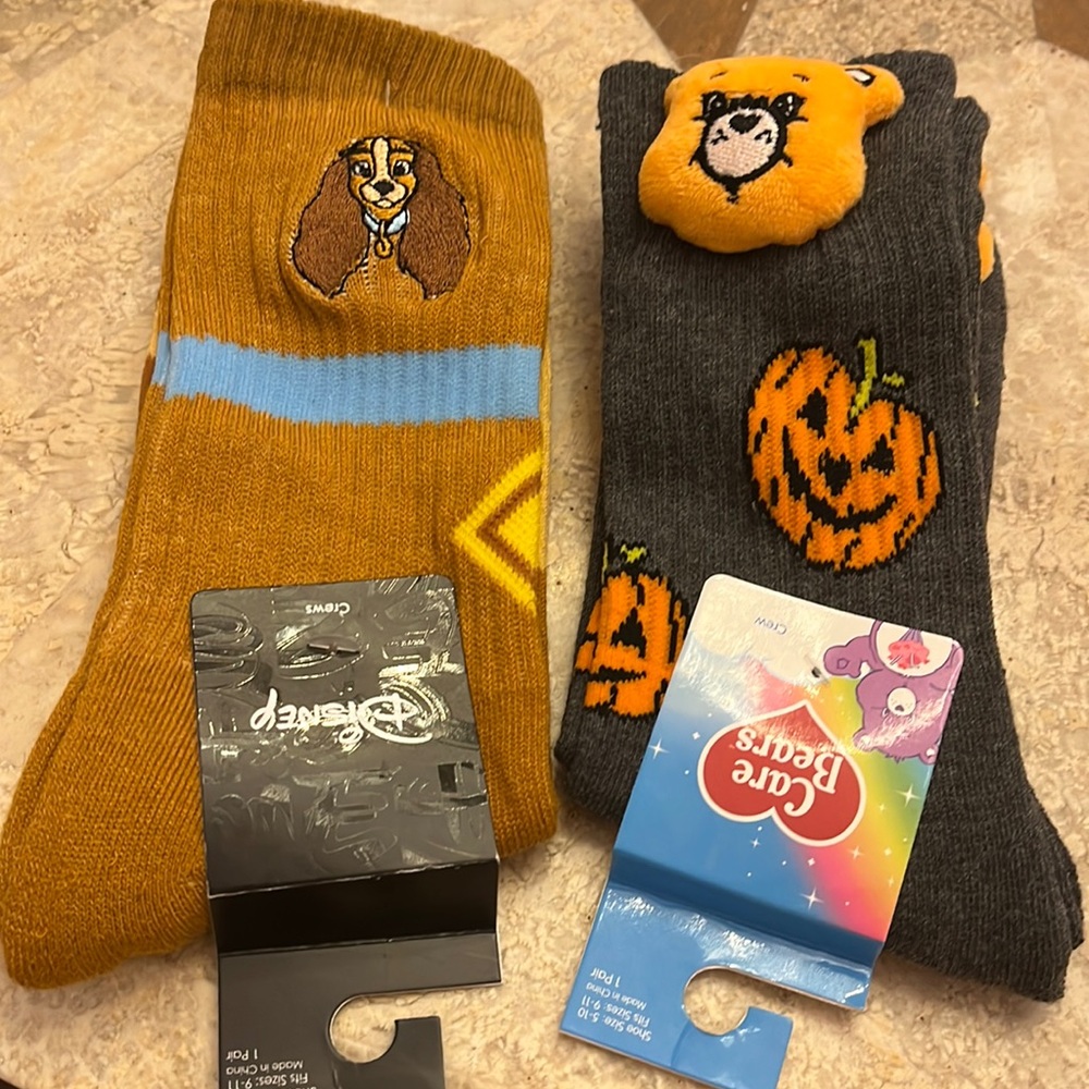 Hot Topic Socks Care Bears and Lady and the Tramp